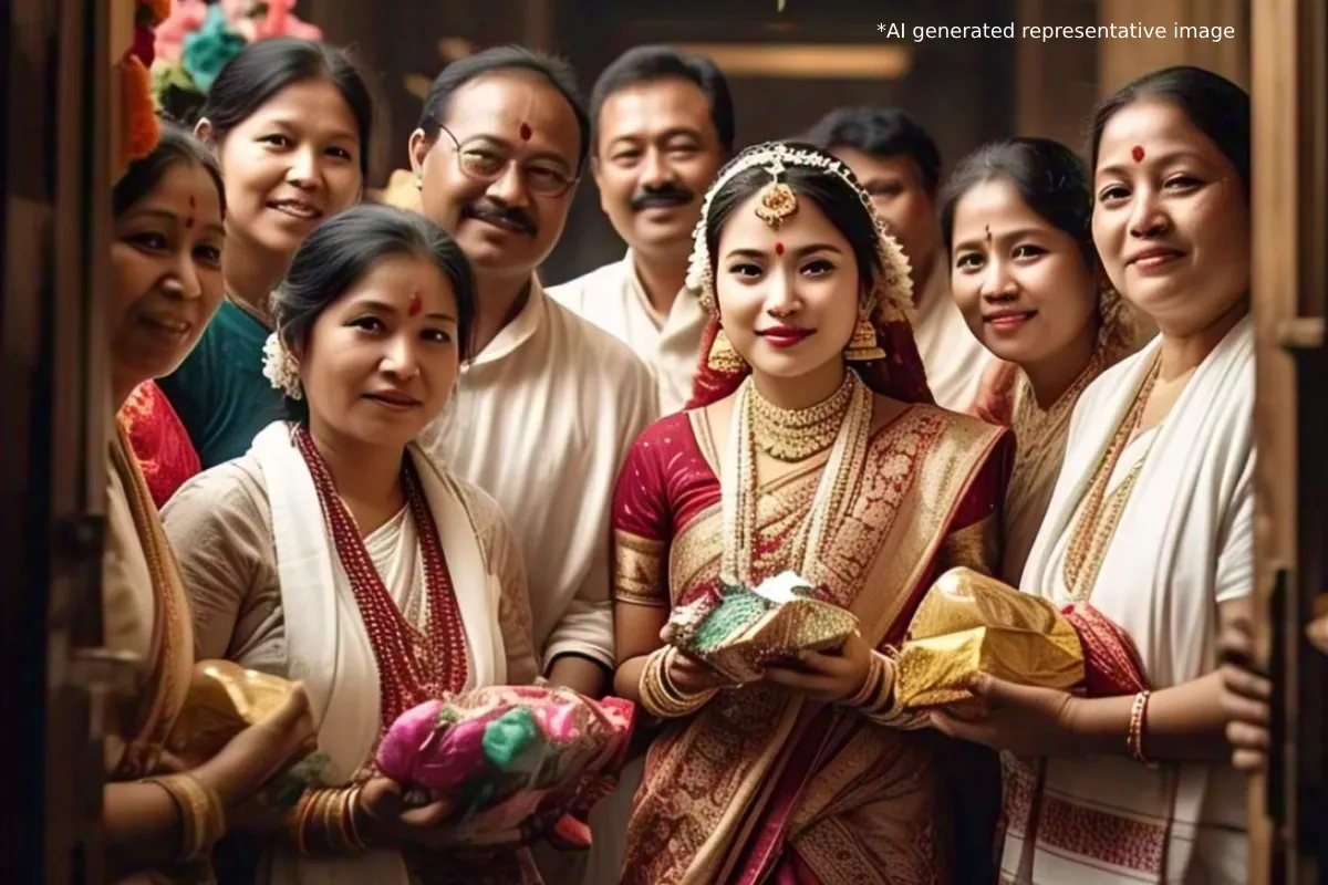 Jurun: A representative image of Assamese pre wedding ceremony